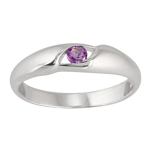 Product photograph of Classic Oval Amethyst Ring In 925 Sterling Silver from Gemondo Jewellery