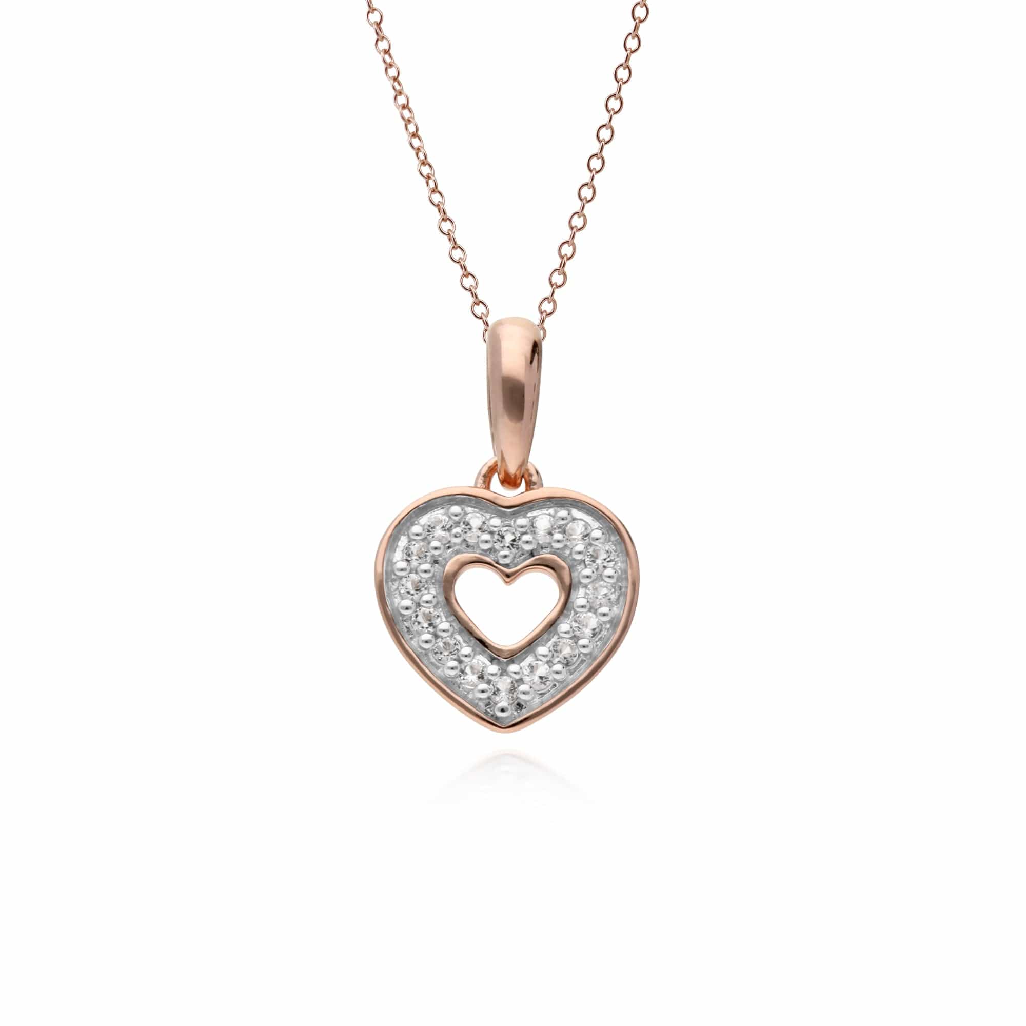 Photos - Pendant / Choker Necklace Gemondo Rose Gold Plated Sterling Silver Topaz Heart Pendant
