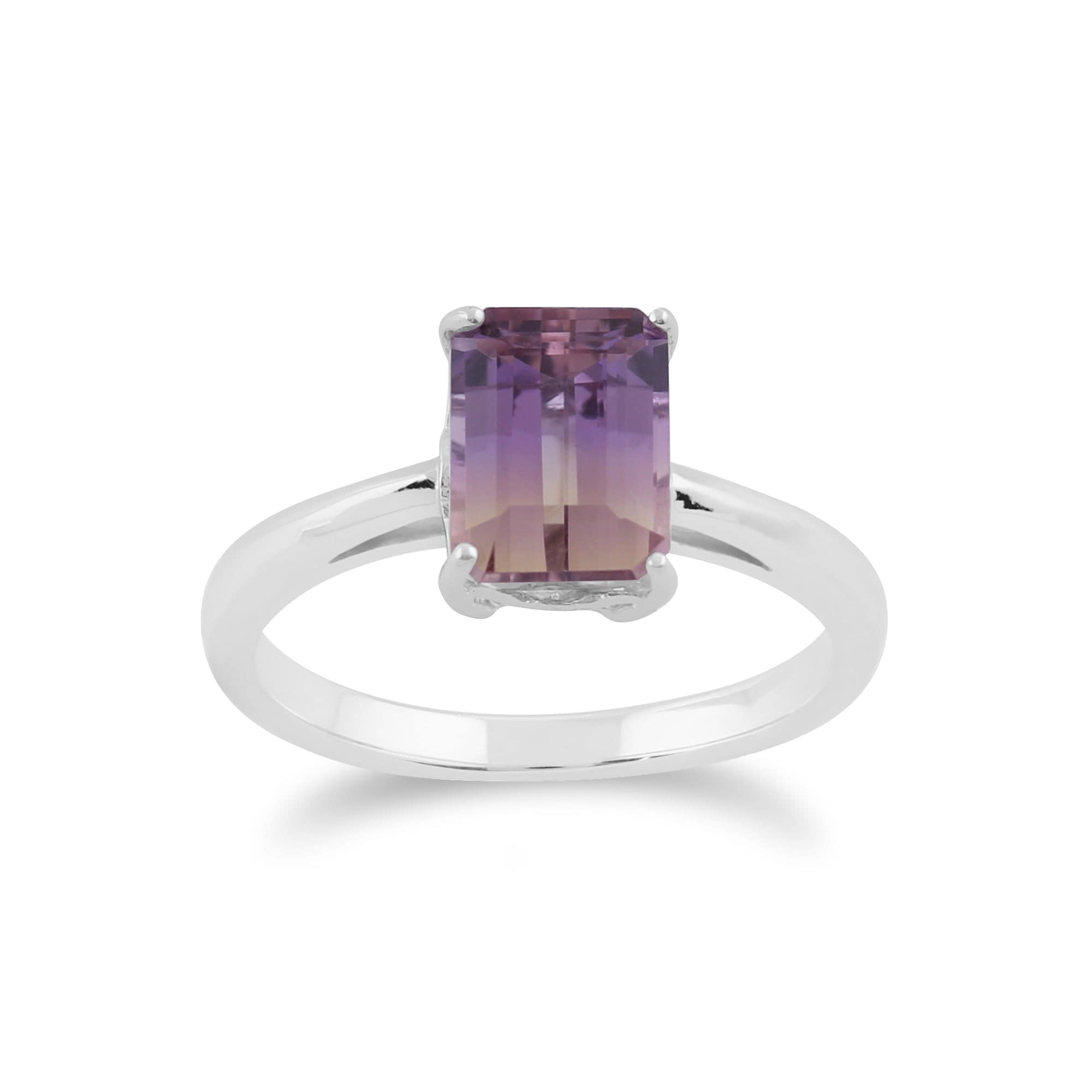 Product photograph of Classic Baguette Ametrine Ring In Sterling Silver from Gemondo Jewellery