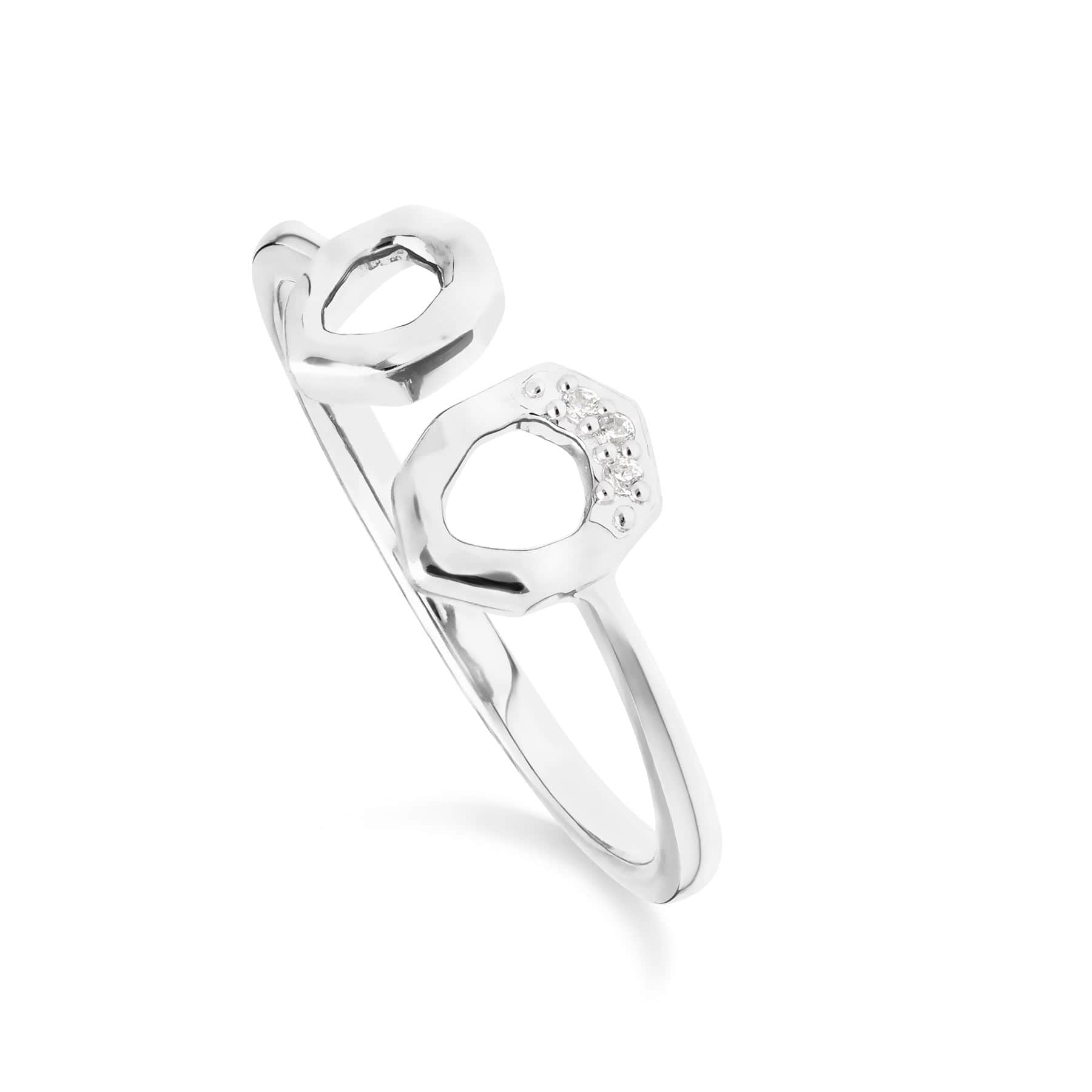 Image of Diamond Asymmetric Open Ring in 9ct White Gold