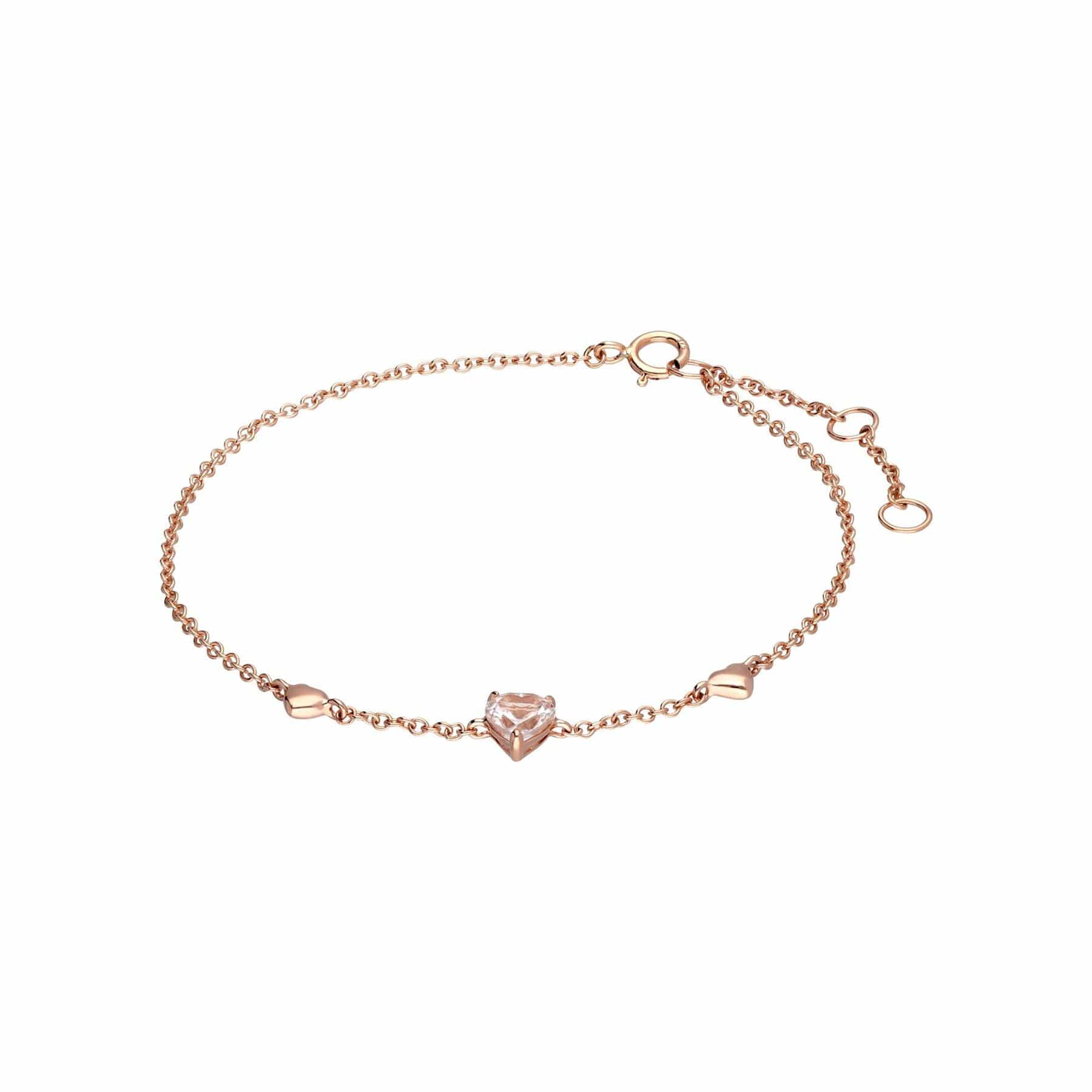 Product photograph of Morganite Heart Bracelet In 9ct Rose Gold from Gemondo Jewellery