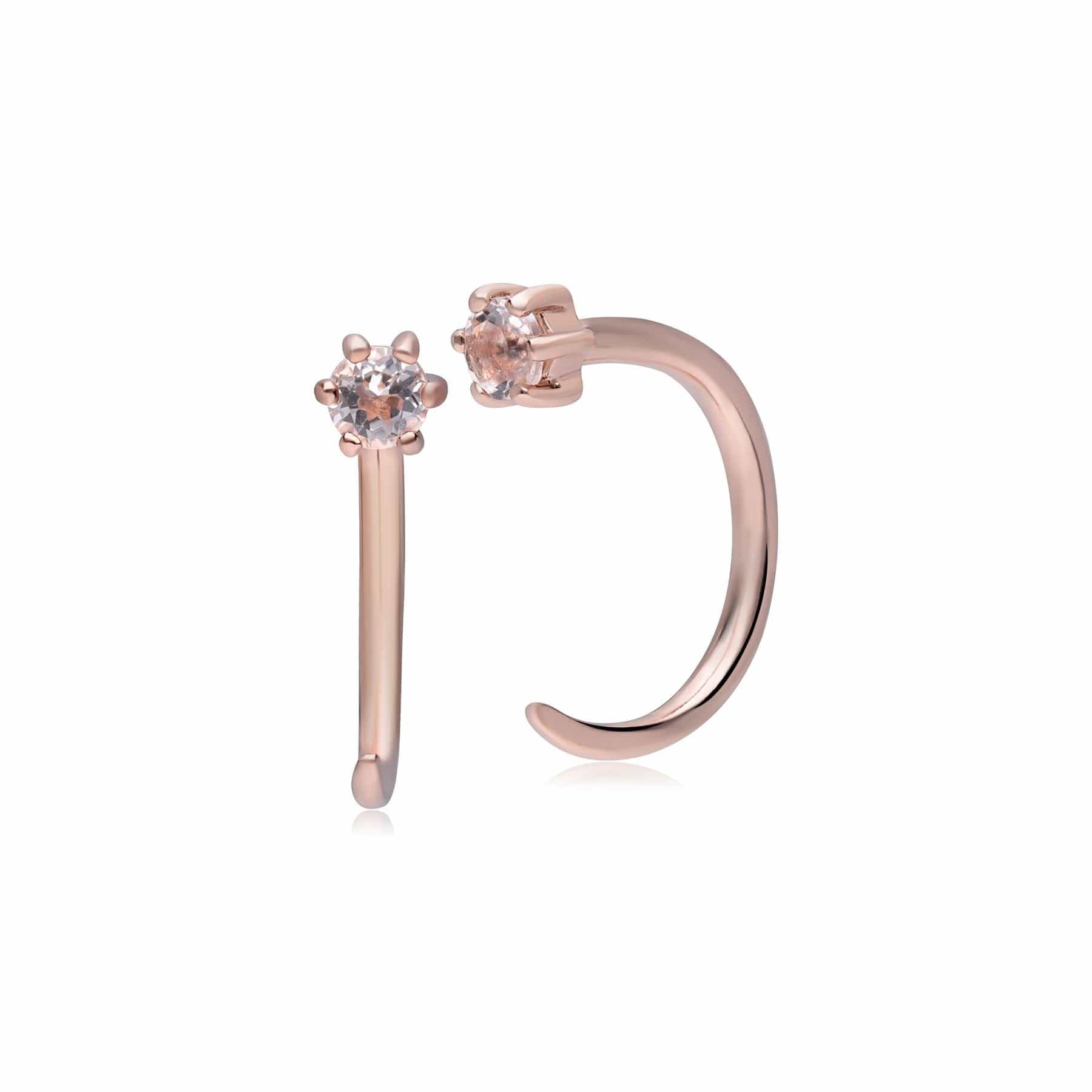 Product photograph of Morganite Pull Through Hoop Earrings In 9ct Rose Gold from Gemondo Jewellery