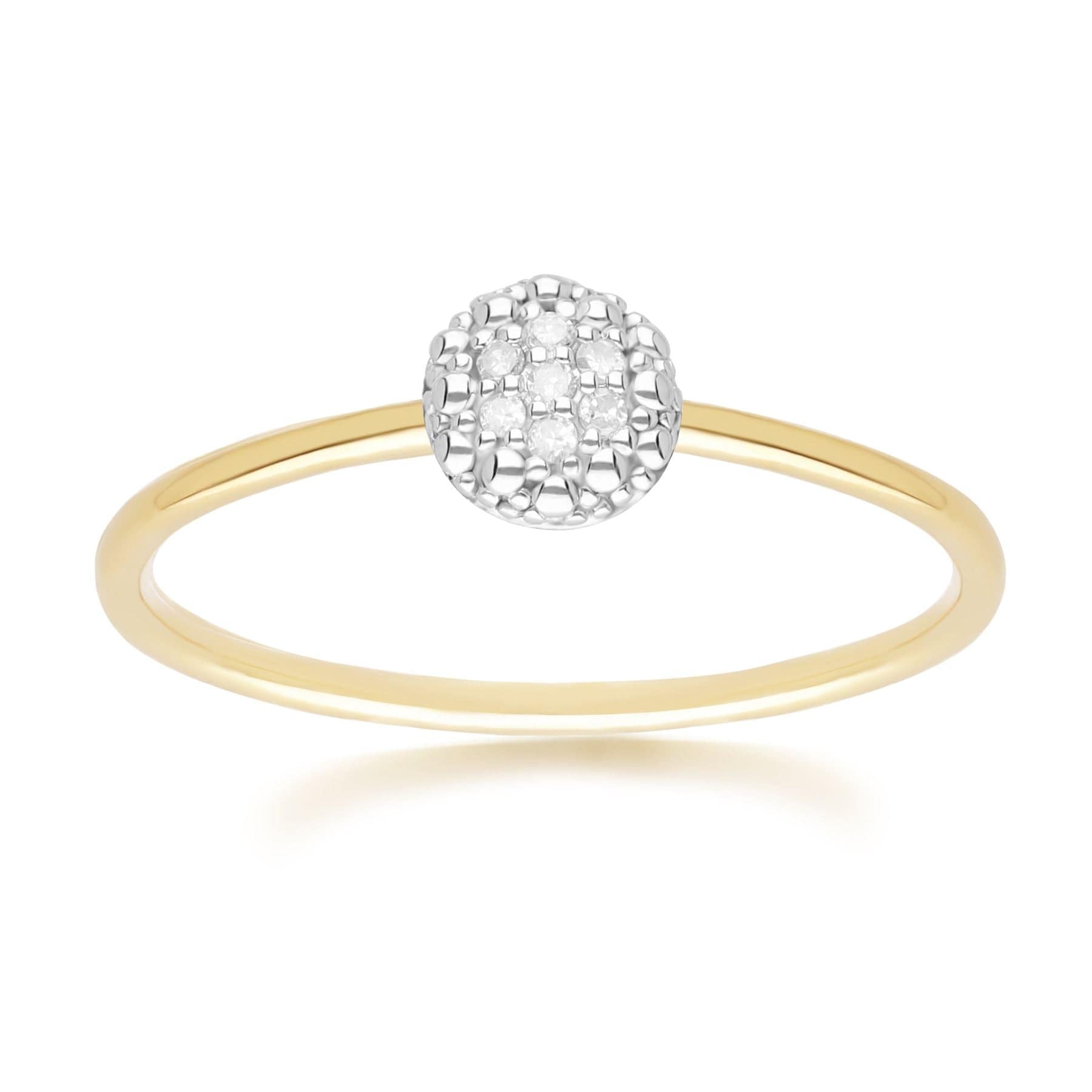 Product photograph of Diamond Pave Round Ring In 9ct Yellow Gold from Gemondo Jewellery