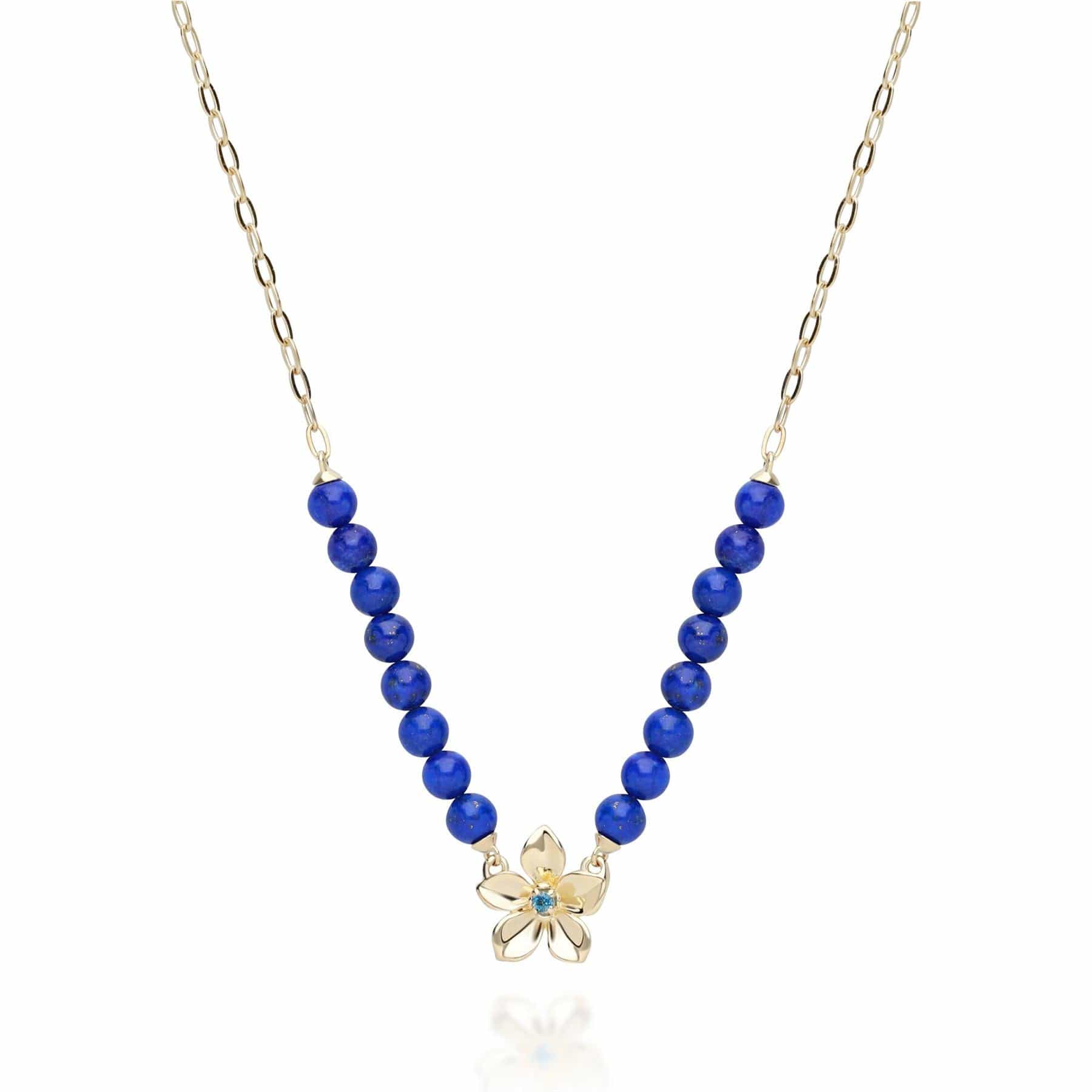 Product photograph of Ecfew Creator Lapis Lazuli Blue Topaz Necklace In Sterling Silver from Gemondo Jewellery