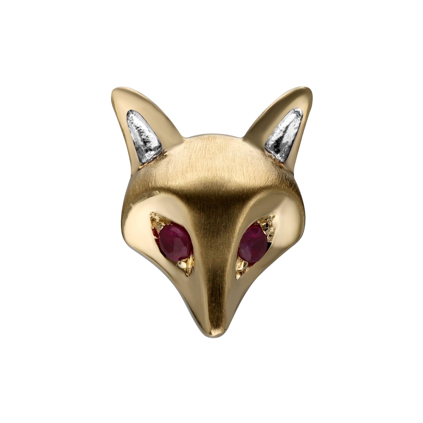 Product photograph of Gardenia Ruby Fox Pin In 9ct Yellow Gold from Gemondo Jewellery