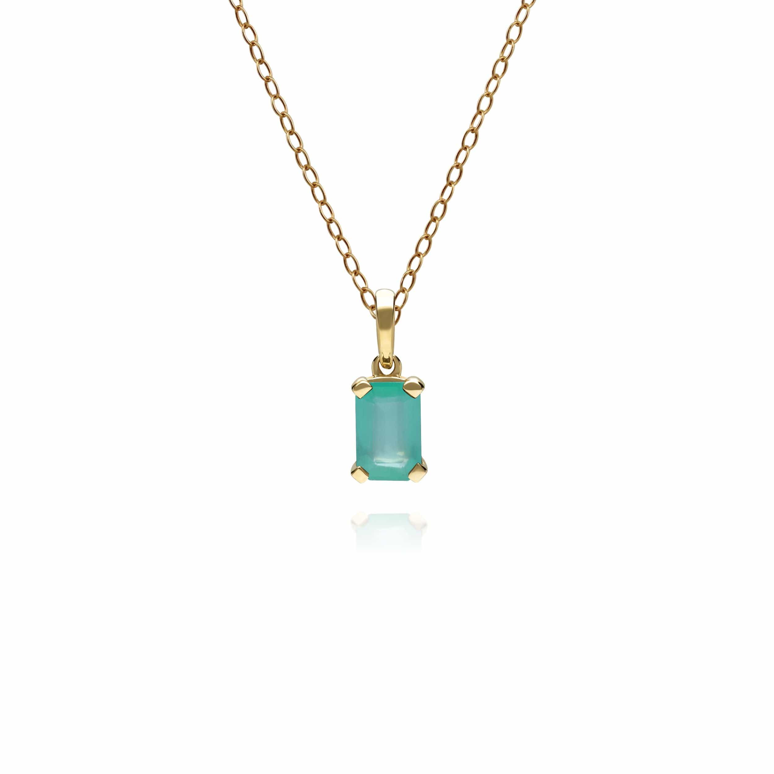 Product photograph of Classic Baguette Emerald Pendant In 9ct Yellow Gold from Gemondo Jewellery