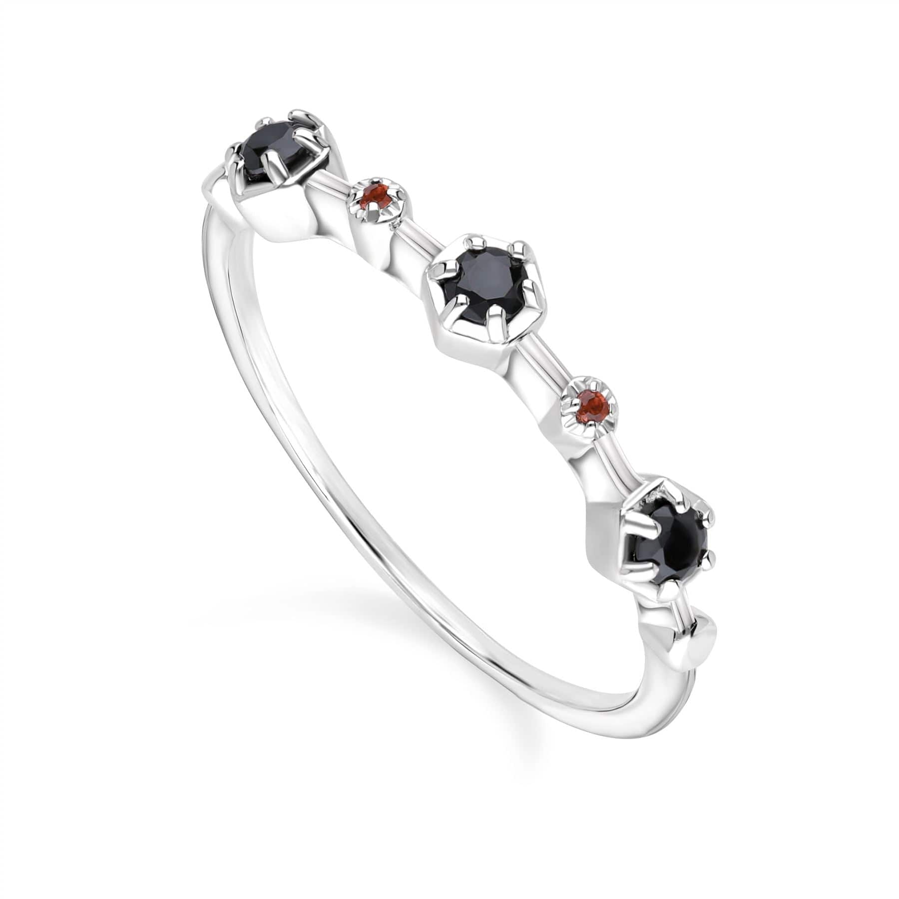 Product photograph of Modern Glam Spinel Garnet Glitz Ring In Sterling Silver from Gemondo Jewellery