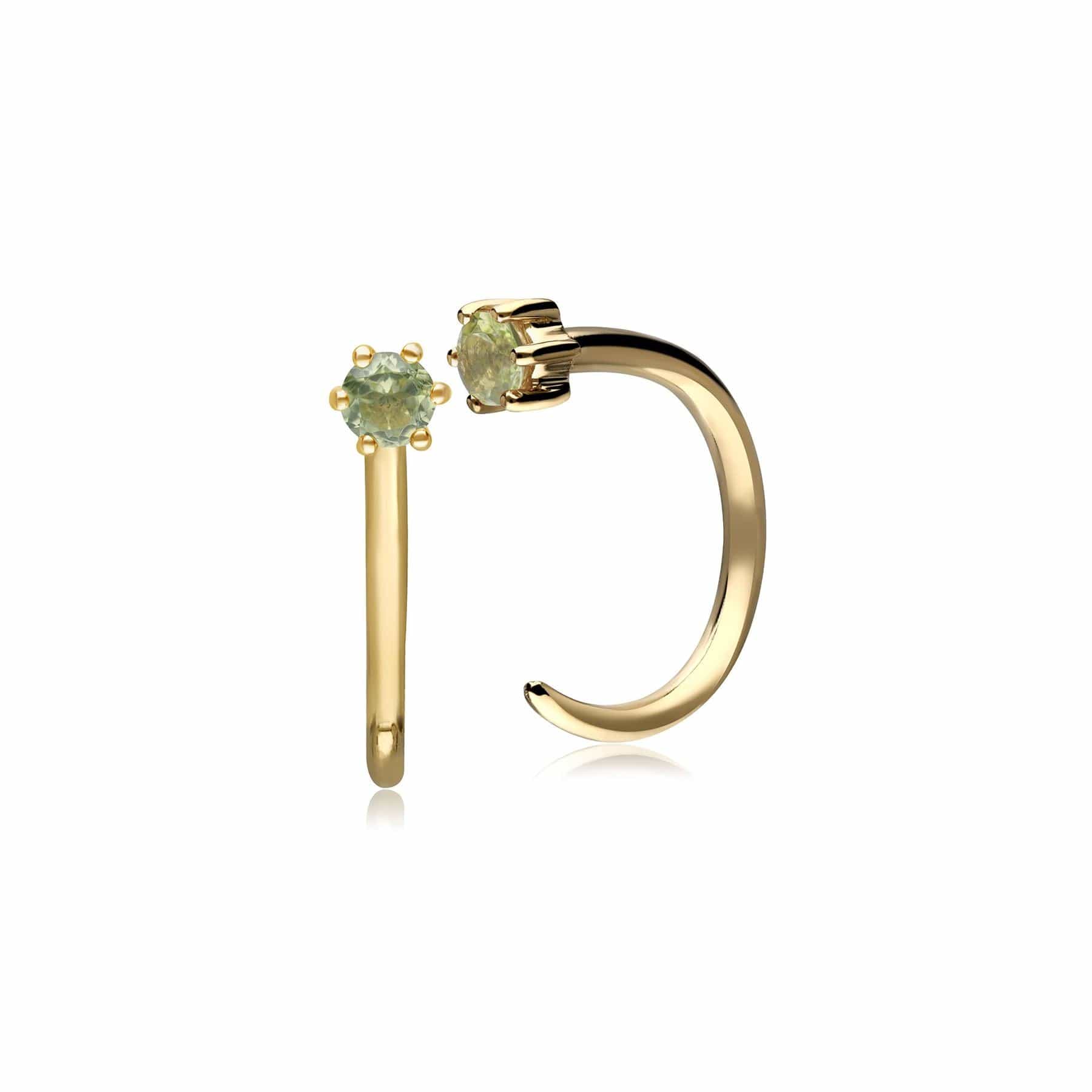 Product photograph of Peridot Pull Through Hoop Earrings In 9ct Yellow Gold from Gemondo Jewellery