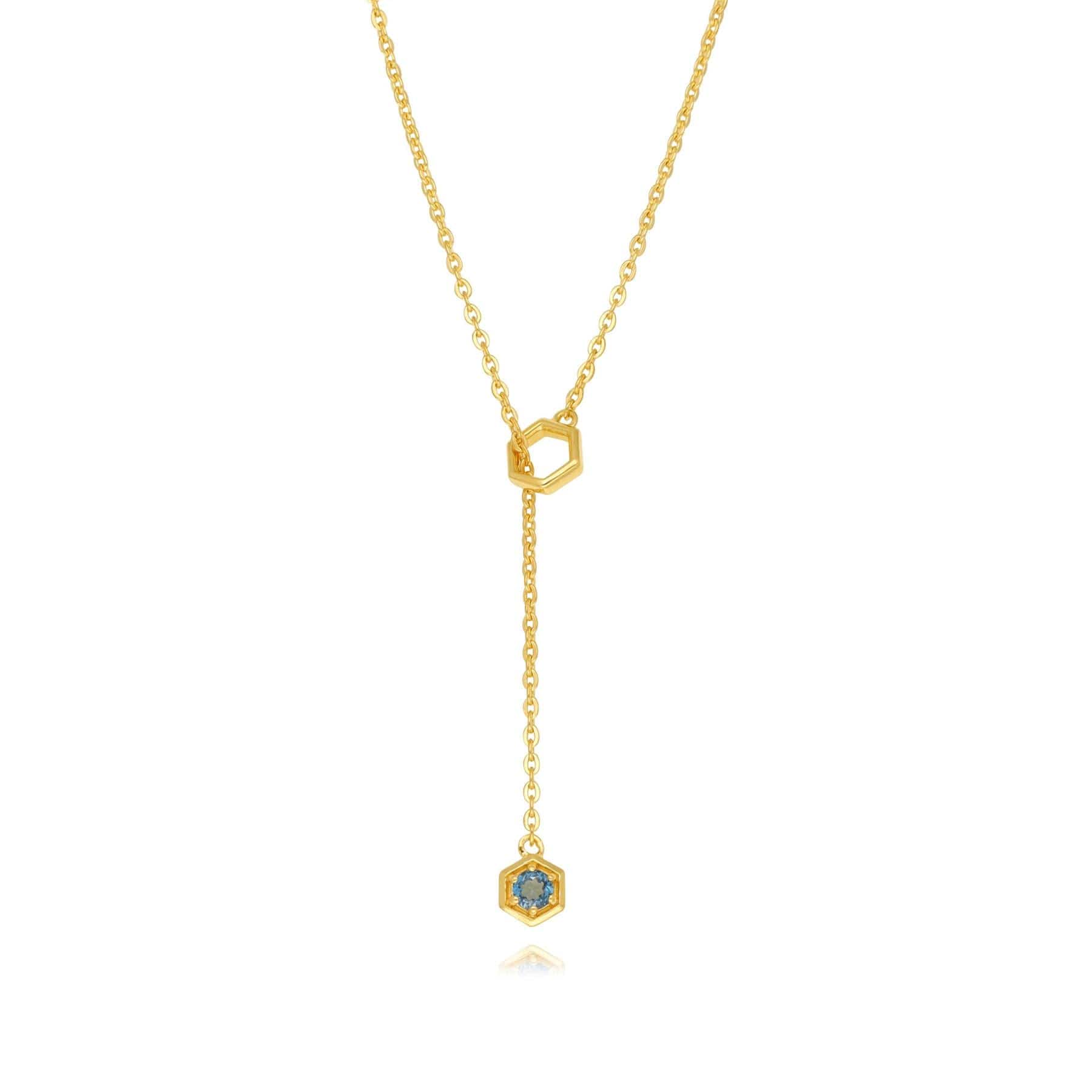 Product photograph of Modern Glam Topaz Lariat Necklace In Gold Plated Sterling Silver from Gemondo Jewellery