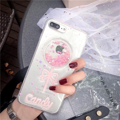 Kuutti Squishy Cute Girl 3d Candy Glitter Pink Silicone Fitted Phone C Emerald Cases