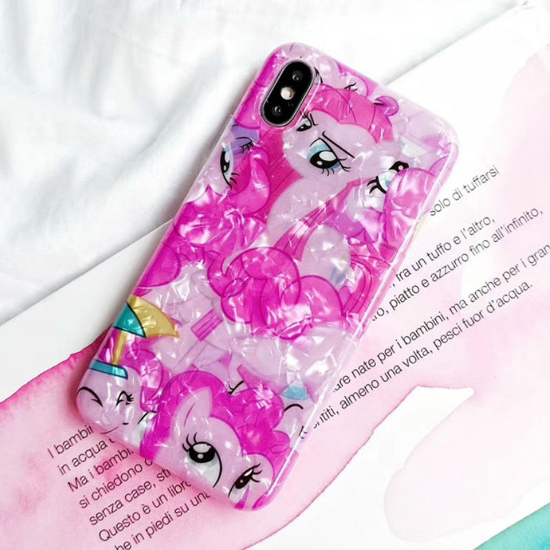 Luxury Glitter Dream Conch Shell Unicorn Phone Case For Iphone 7 8 Plu Emerald Cases