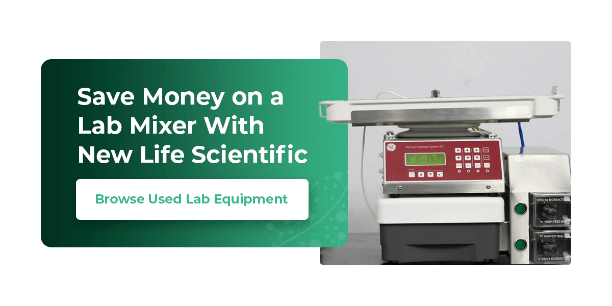 Save money on a lab mixer with New Life Scientific. Browse used lab equipment.