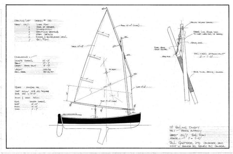 Gartside Boats 12 ft Sailing Dinghy "Riff", Design #136