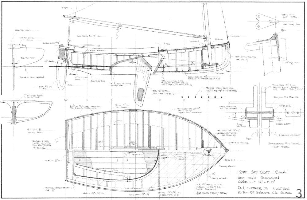 gartside boats 12ft cat boat c.f.a design #186