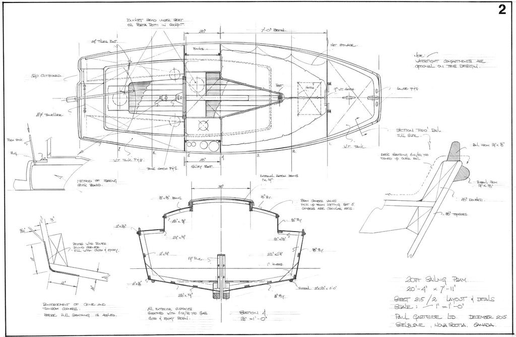 gartside boats 20ft sailing pram, design #215