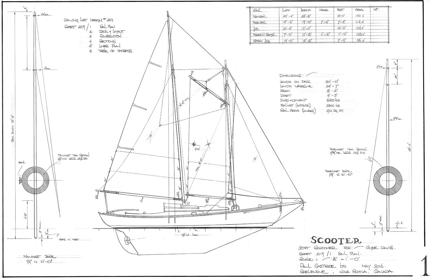 foot sailboat layout