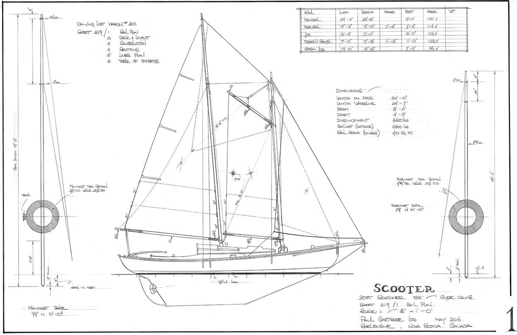 Gartside Boats 30FT Schooner, Design #219