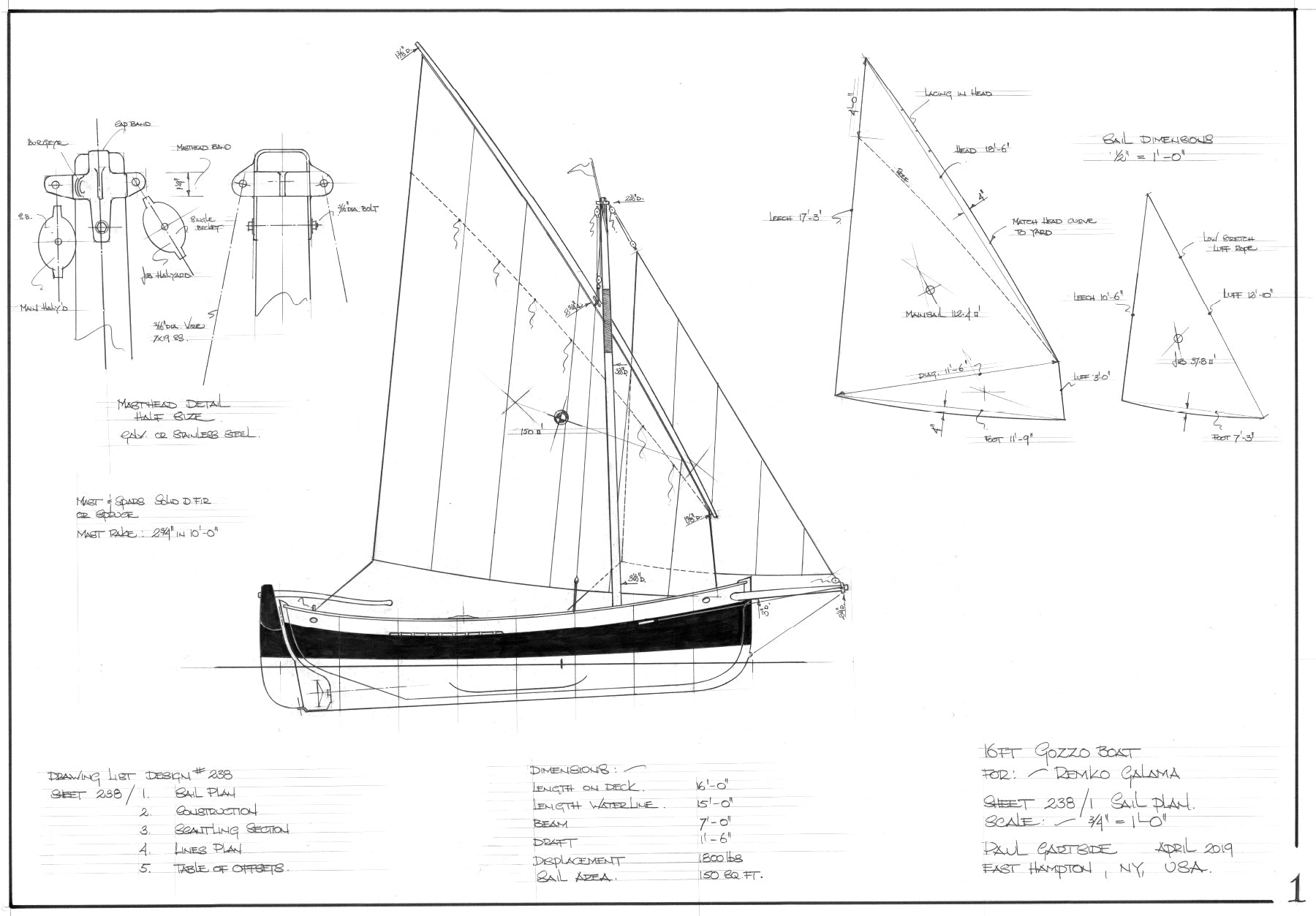 Gartside Boats | 16ft Gozzo boat. Design #238
