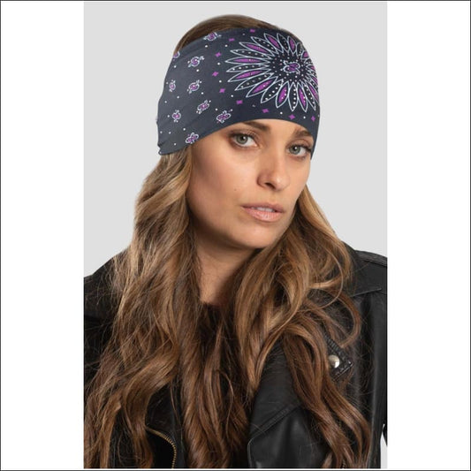 Black Paisley Pre-Sewn Bandana Headband – Hair Glove