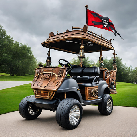 pirate ship golf cart