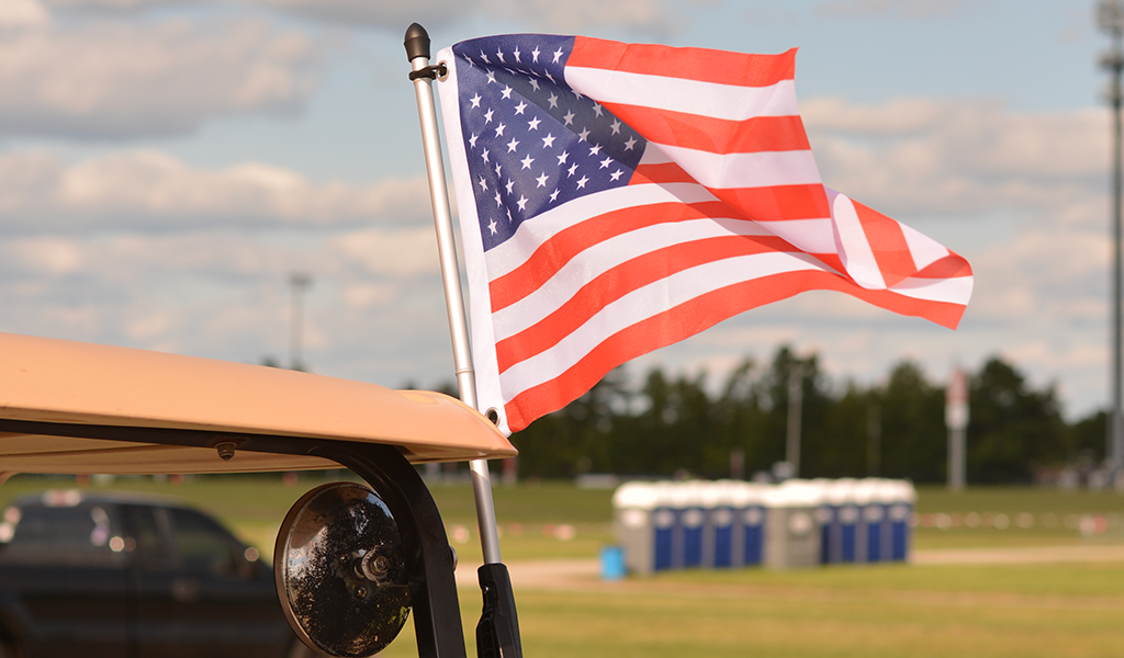 american flag golf cart