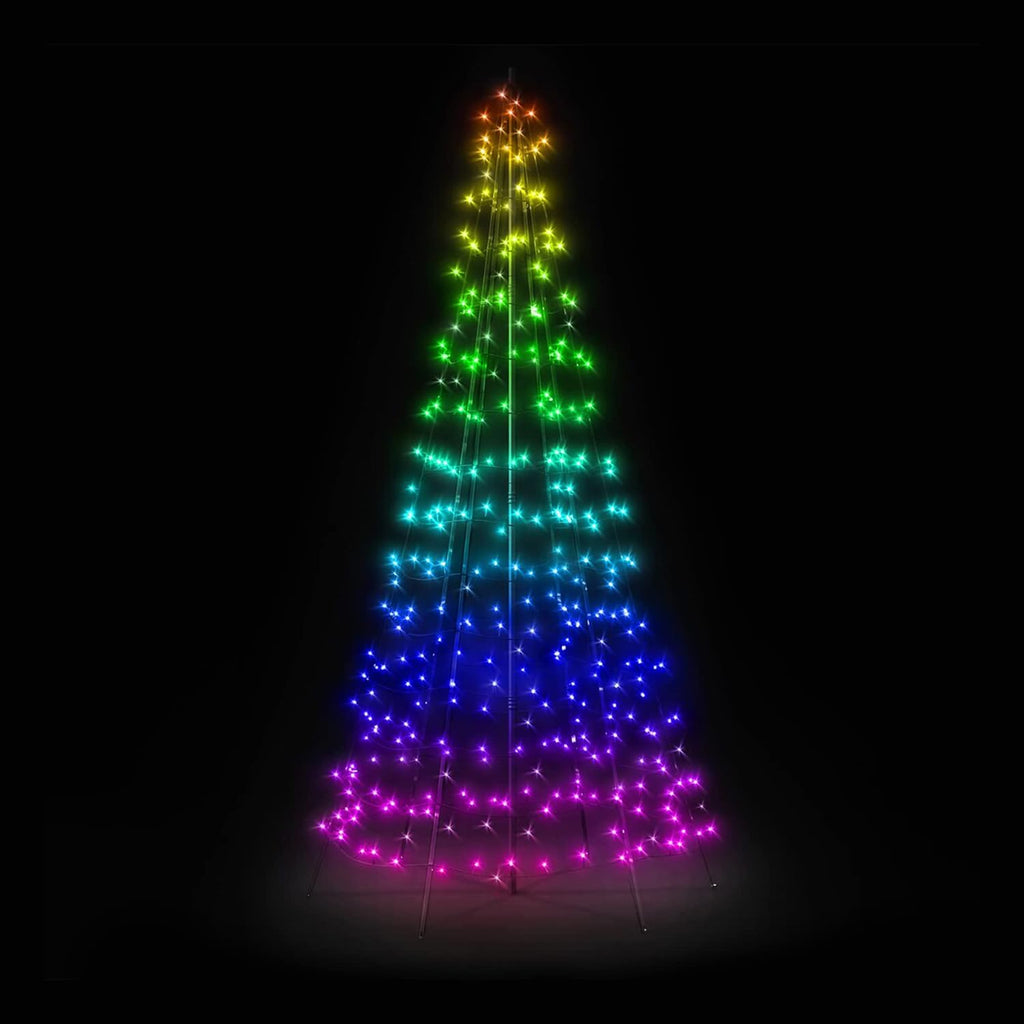 twinkly light christmas tree flagpole
