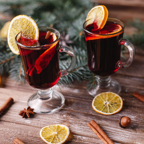 Two glasses of mulled wine 