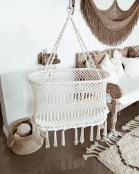 macrame hanging bassinet