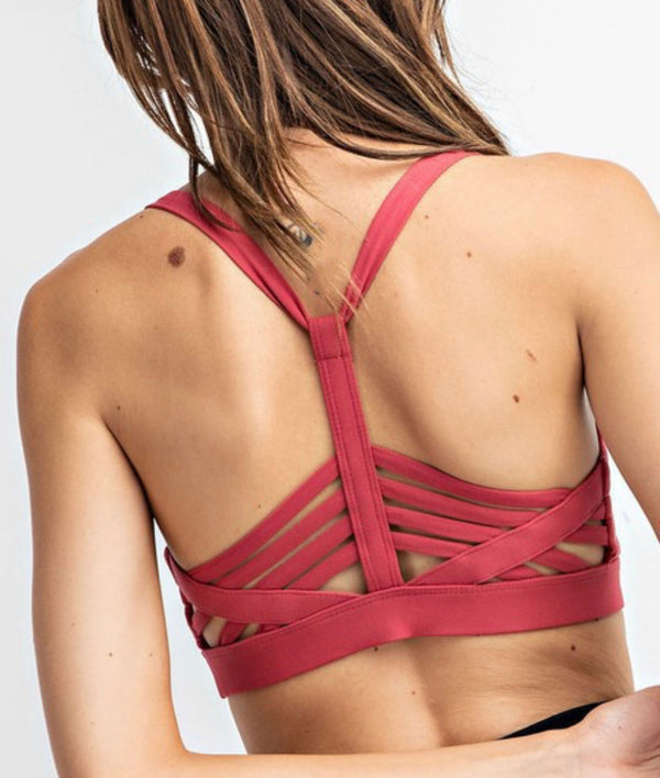 Peekaboo Harness Hybrid Racer back Sports Bra