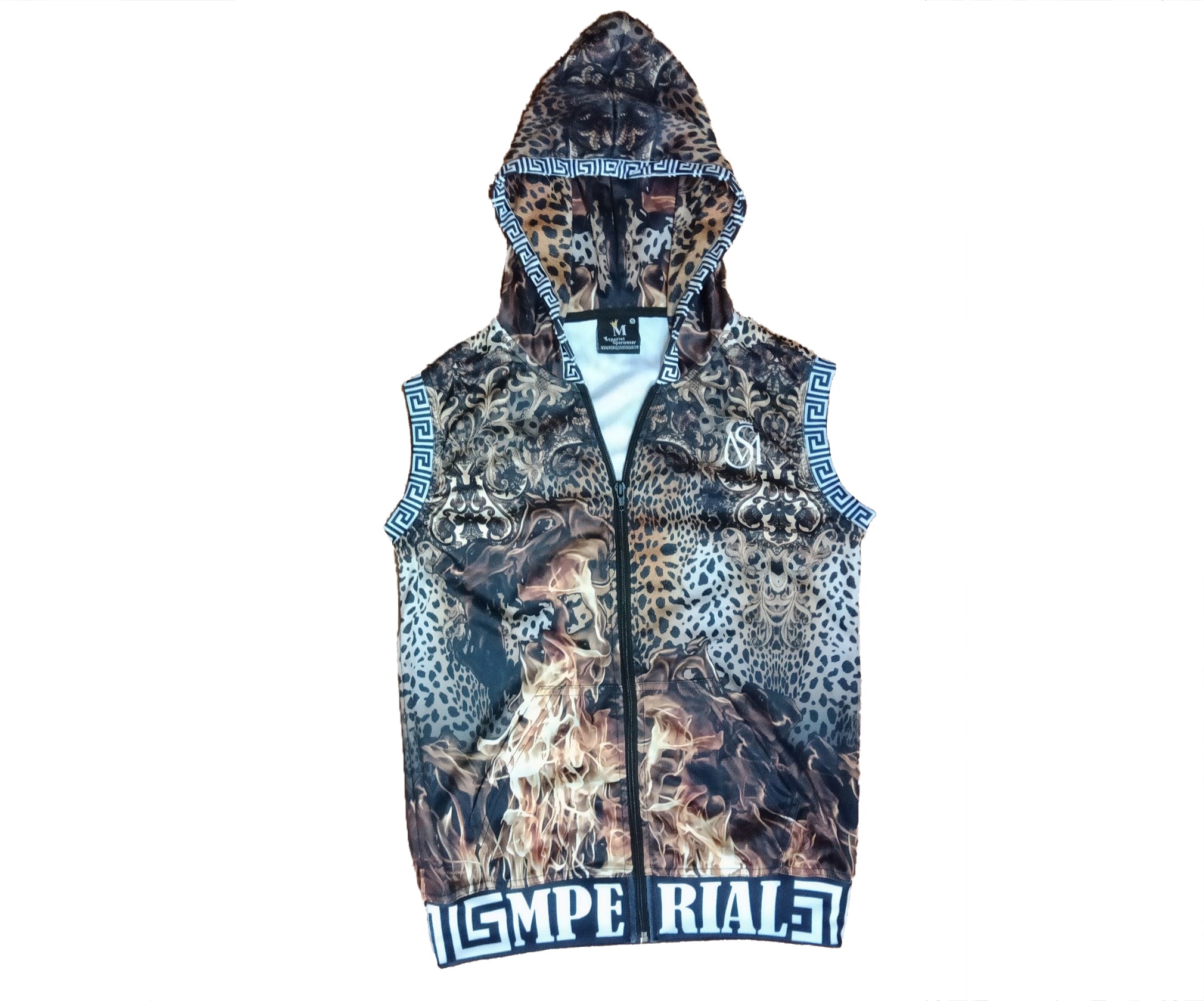 leopard zip up hoodie