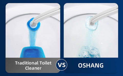 oshang Disposable Toilet Brush 2 Pack- Toilet Bowl Cleaner, Toilet Cleaning  Supplies, Toilet Brush with Holder, 28 Refills for Deep Cleaning and
