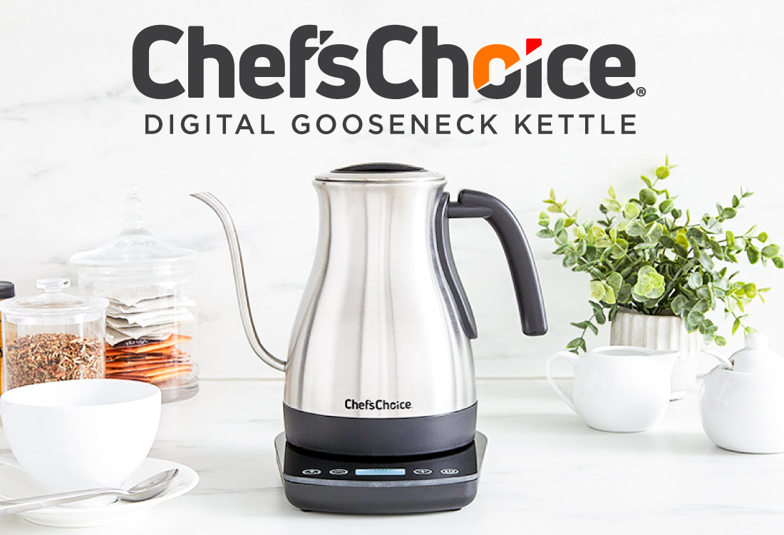 Chef'sChoice 1qt. Digital Electric Gooseneck Kettle Brushed Stainless Steel, 1200W