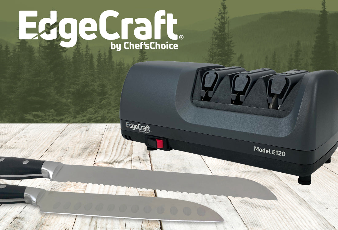 Chef'sChoice Edgecraft Model E120 Professional Electric Knife Sharpener,  3-stage 20-degree Trizor, In Gray (she120gy11) in the Sharpeners department  at
