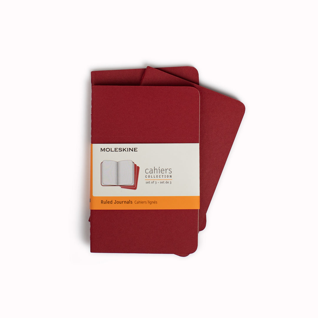 Cahier Large Righe 3pz Rosso Bacca