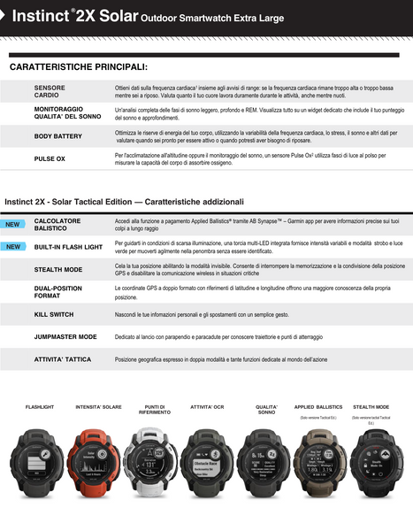 GARMIN-INSTINCT-2-X-SOLAR caratteristiche tecniche