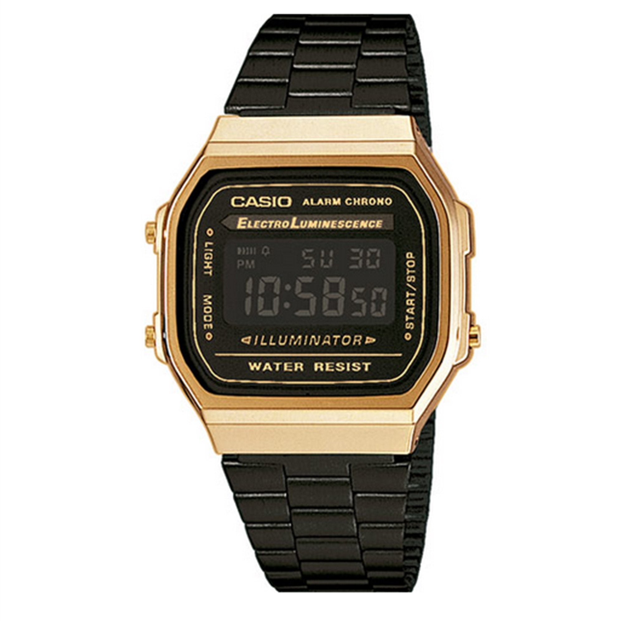 Orologio uomo Casio Vintage nero oro 36mm A168WEGB-1BEF - 2b Gioielli