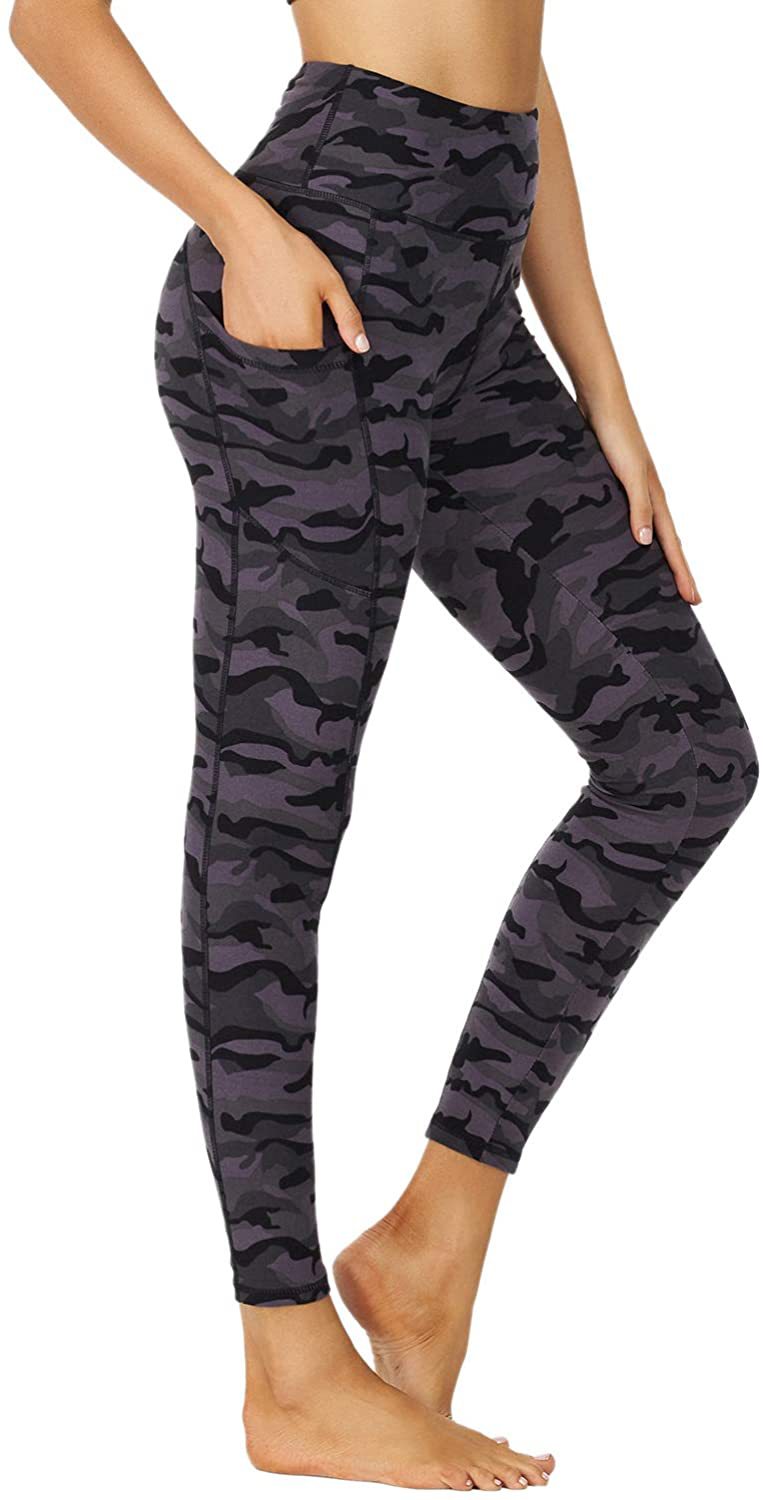Camo Print Sports Leggings with Pockets