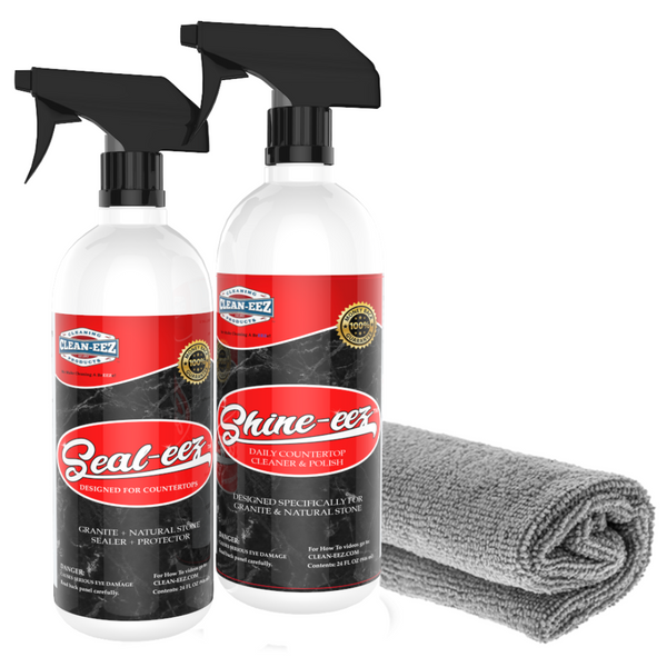 Granite Cleaner Sealer Kit With Free Microfiber Cloth Clean Eez