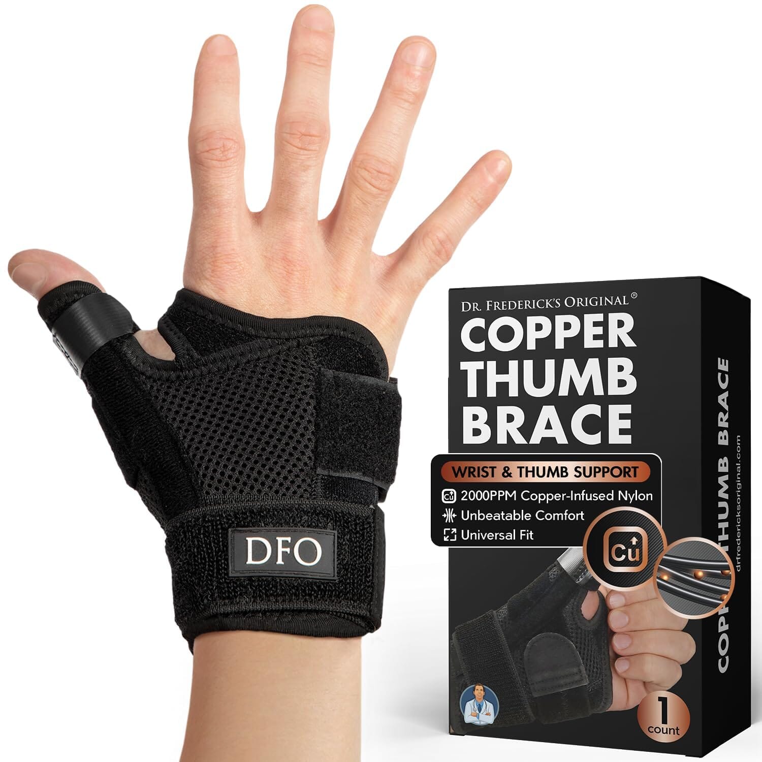 Dr. Frederick's Original Copper Arthritis Glove - 2 Gloves - Perfect C