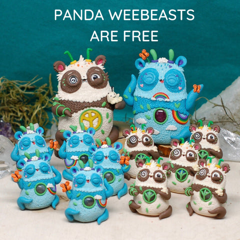 Free panda WEEBEASTS polymer clay panda 