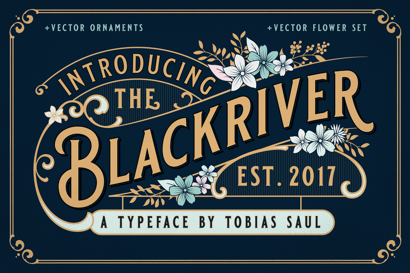 Download Blackriver + Ornaments | Vintage Fonts | Heritage Type Co.