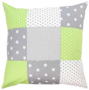 Nursery Pillow Cover Organic Cotton Baby Pillow Cover Green Grey 2