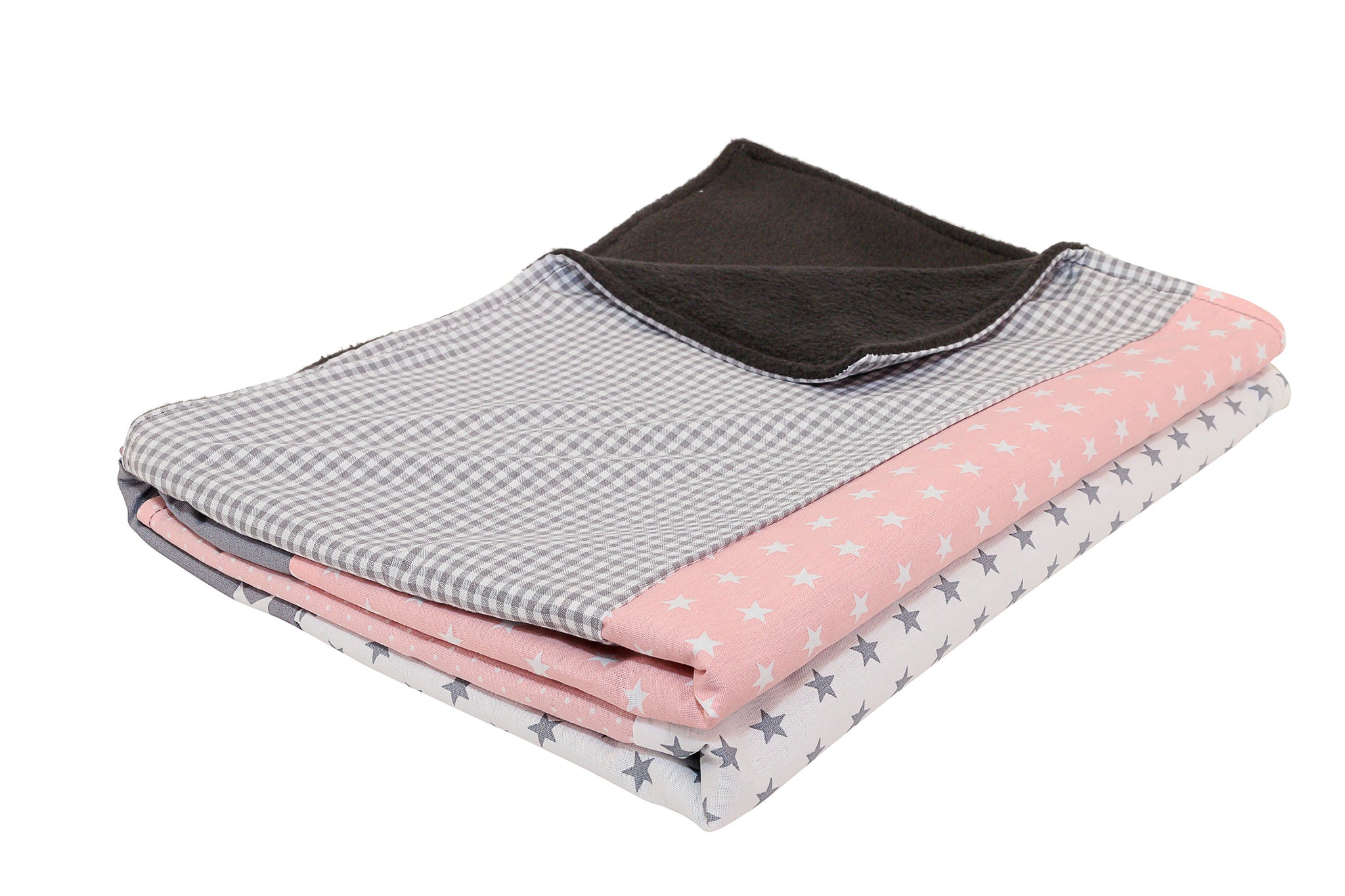 pink grey baby blanket