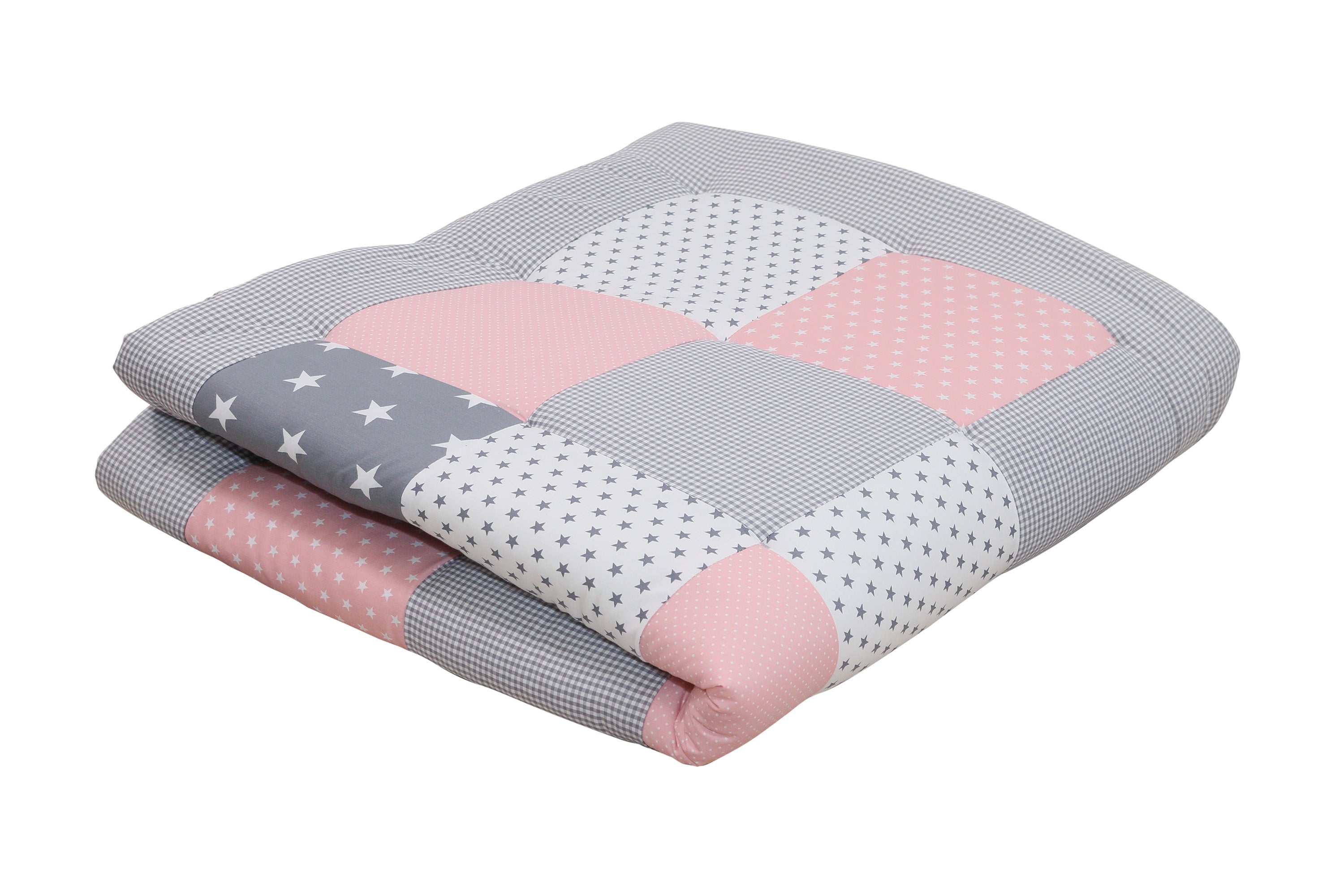 pink and grey play mat