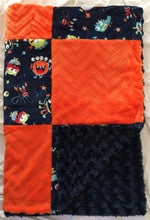 Load image into Gallery viewer, You Scared Me in Navy Patchwork on Luxe Cuddle Rosettes in Navy
