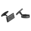 Willis Judd Men's Black Stainless Steel with Black Carbon fibre Cufflinks with Gift Pouch