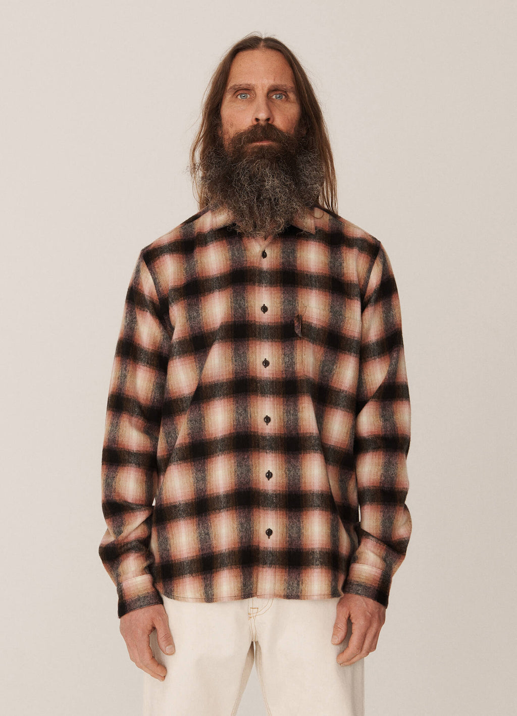 本物の販売 Subculture WOOL CHECK SHIRT IVORY | www.permidrive.fr