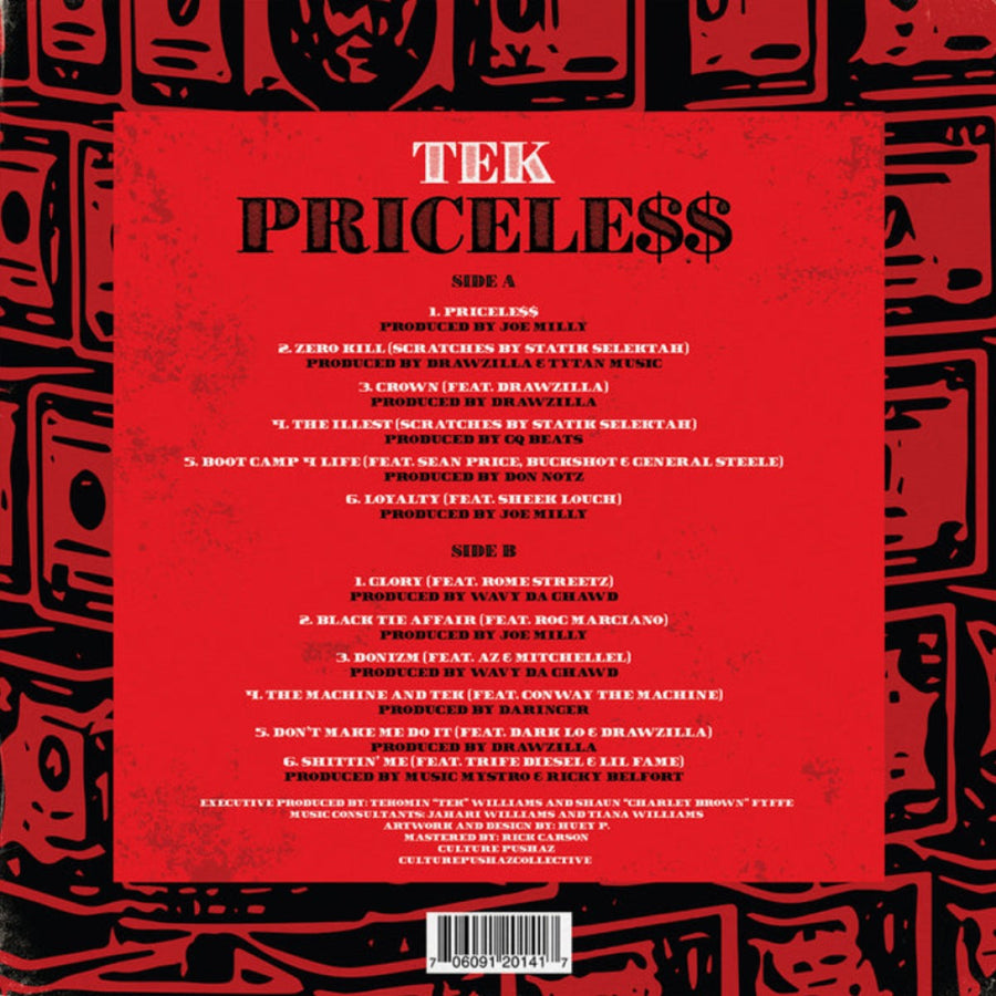 TEK - Pricele$$ Exclusive Red Color Vinyl LP Limited Edition #500 Copies