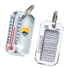 Sun Company Small Thermometer - Zipper Pull Mini Dial Thermometer with Ring | Easy to See Thermometer for Jackets, Hoodies, Backpacks - Clear