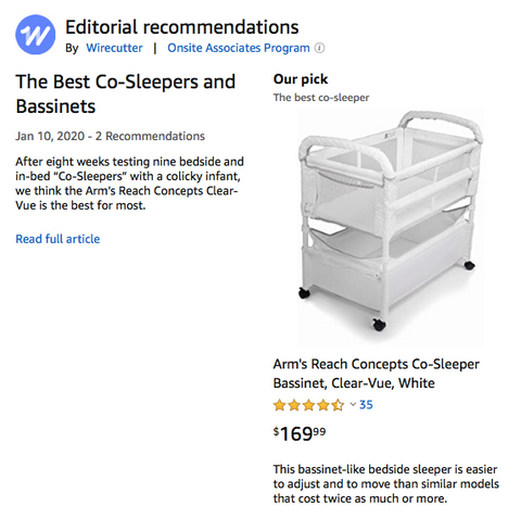Amazon editorial pick best co-sleeper bassinet